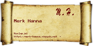Merk Hanna névjegykártya